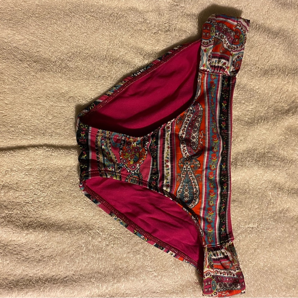 Lucky Brand Multicolor Paisley Bikini Bottom